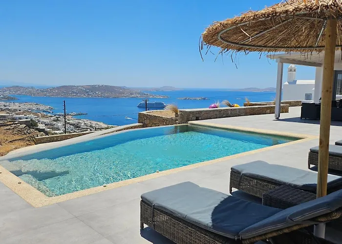 Aether Mykonos 3br With Serene Port & Town Views וילה
